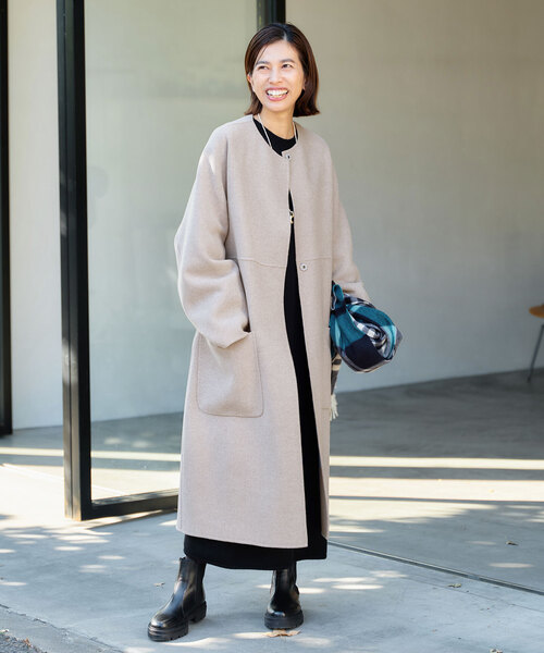 IENA（イエナ） ノーカラーコート 38 グレー レディース : ZOZOTOWN