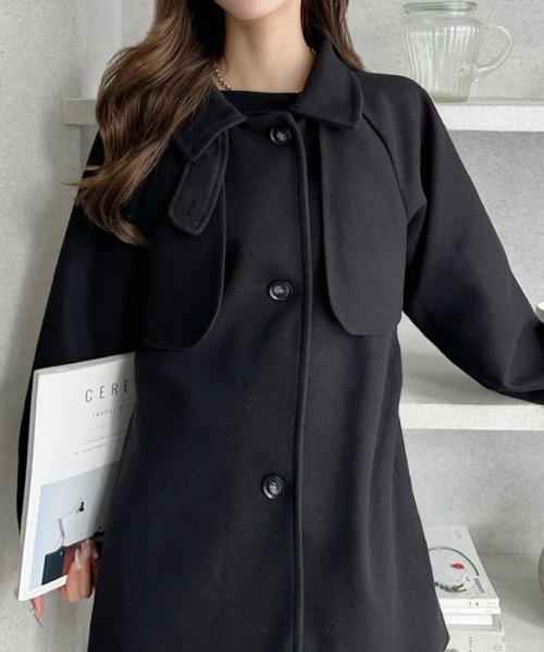 ミドル丈ウールトレンチコート Ada. トレンチコート コート フェイクウール ミドル丈 トレンチコート