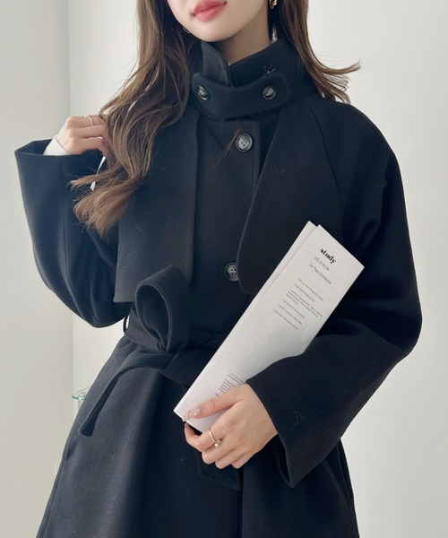 Ada. トレンチコート コート フェイクウール ミドル丈 トレンチコート