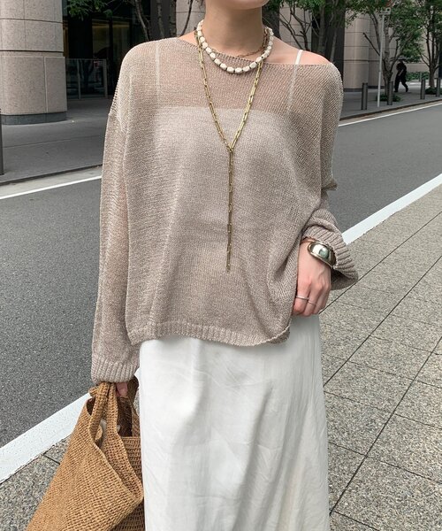 DouDou ニット セーター ラメプルオーバー レディース