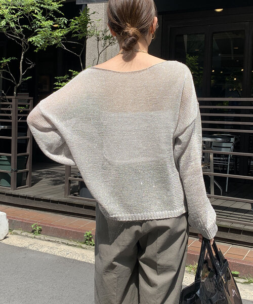 DouDouニット DouDou ニット セーター ラメプルオーバー レディース