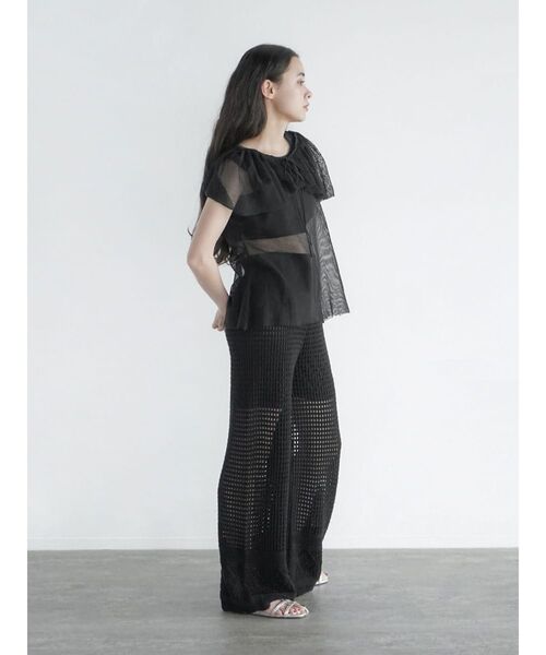 FIKA.（フィーカ） ブラウス シャツ Frill sash sheer tank top 