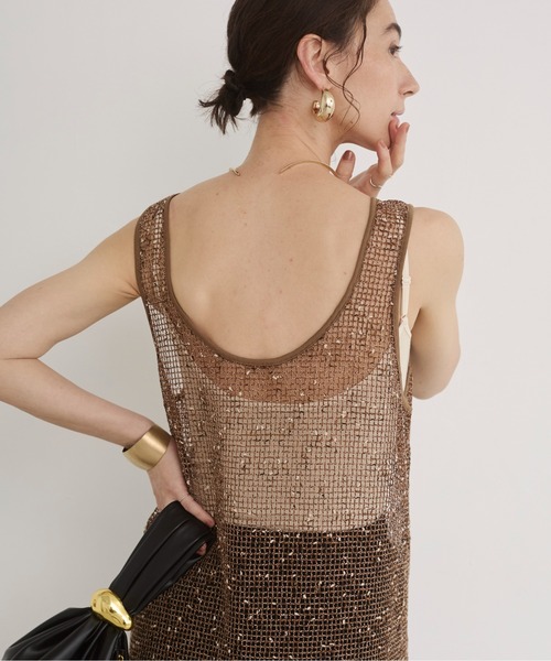 ANGIE ワンピース 夏 メッシュノースリーブワンピース : ZOZOTOWN
