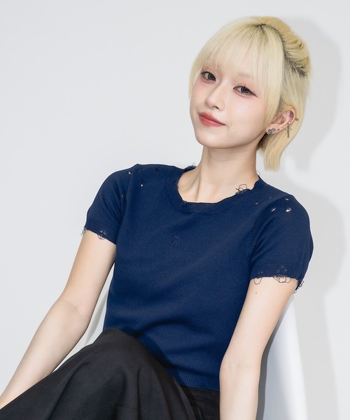 17HR（セブンティーンアワーズ） tシャツ ハーフスリーブダメージ