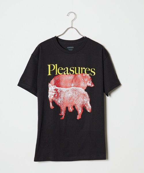 tシャツ PLEASURES/プレジャーズ WET DOGS TEE BLACK 半袖Tシャツ カットソー クルーネック レディース