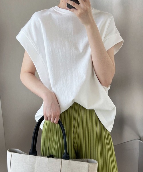 tシャツ クルーネックフレンチスリーブトップス レディース