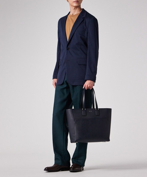 Paul Smith トートバッグ　スワールトリム　レザー　ブラック　ストライプ Paul Smith ポールスミス》新品 クロスオーバーストライプ