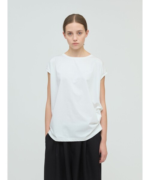tシャツ mizuiro ind フレンチスリーブサイドアッププルオーバー レディース