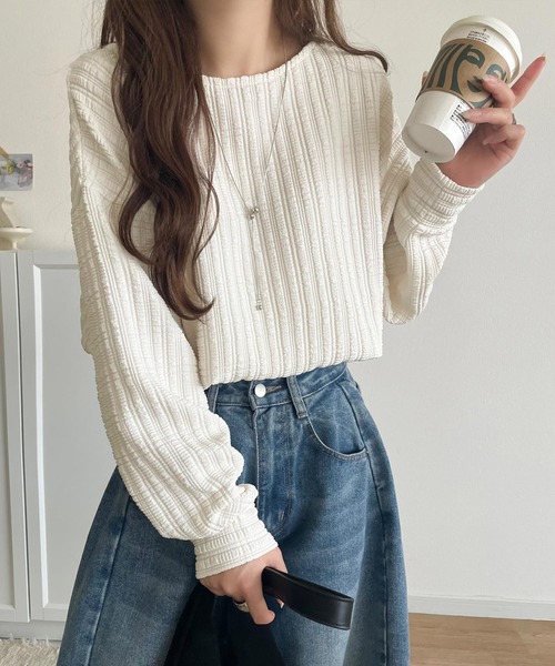 tシャツ 「予約受付中」ゆったりシルエットでこなれ感をプラス。フクレジャガードトップス（長袖） レディース | classicalelf | 05