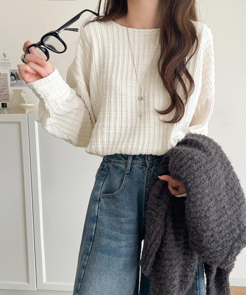tシャツ 「予約受付中」ゆったりシルエットでこなれ感をプラス。フクレジャガードトップス（長袖） レディース | classicalelf | 08