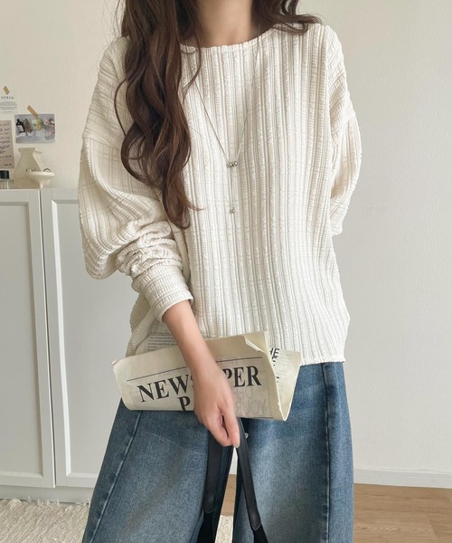 tシャツ 「予約受付中」ゆったりシルエットでこなれ感をプラス。フクレジャガードトップス（長袖） レディース | classicalelf | 06