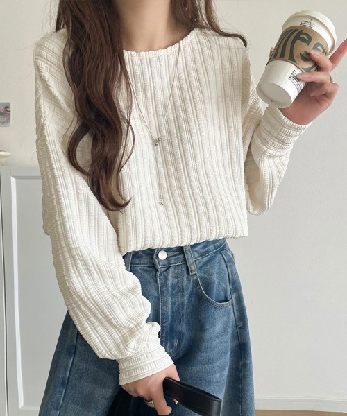 tシャツ 「予約受付中」ゆったりシルエットでこなれ感をプラス。フクレジャガードトップス（長袖） レディース | classicalelf | 13
