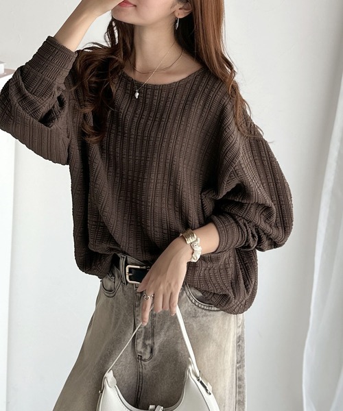 tシャツ 「予約受付中」ゆったりシルエットでこなれ感をプラス。フクレジャガードトップス（長袖） レディース | classicalelf | 24