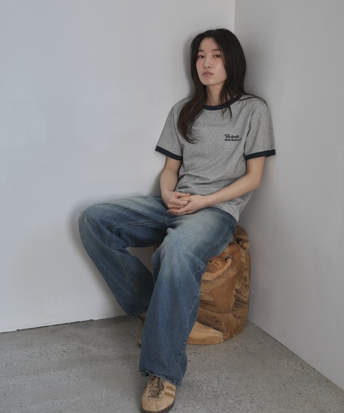 「feepur」 半袖Tシャツ MEDIUM 杢グレー レディース