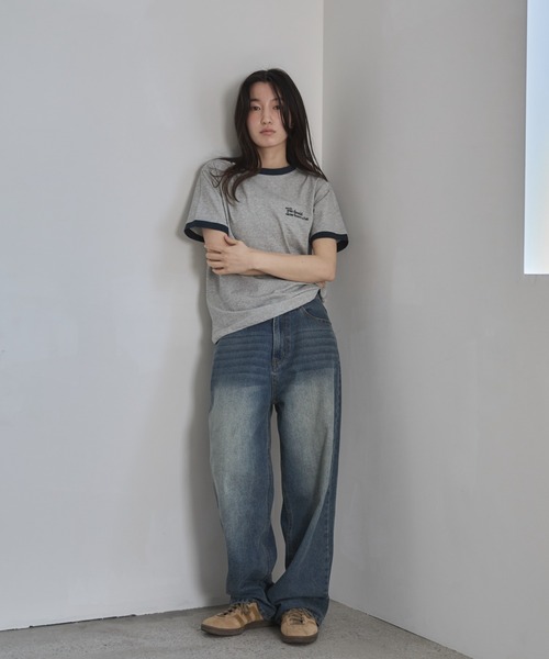 「feepur」 半袖Tシャツ MEDIUM 杢グレー レディース
