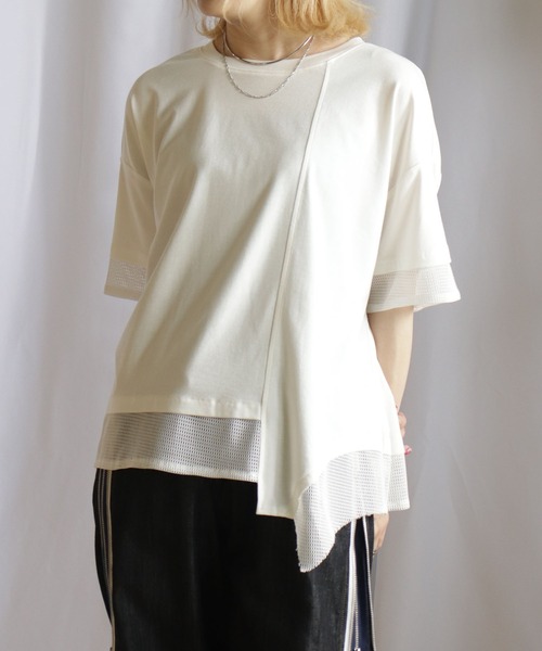 tシャツ メッシュパーツT レディース