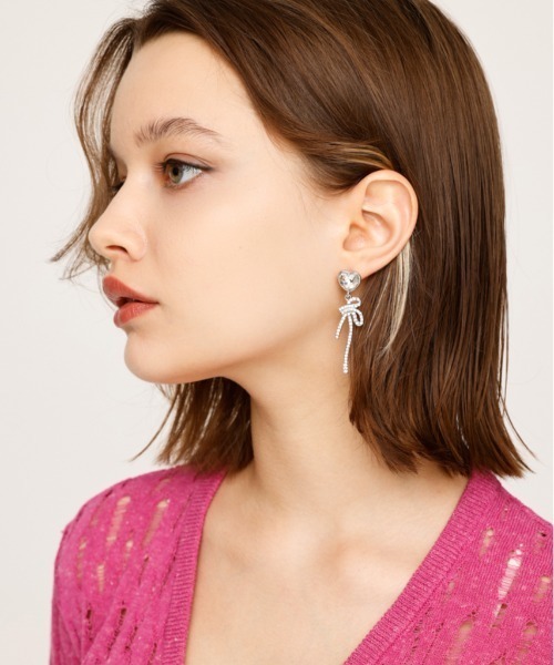 SLY ピアス RHINESTONE HEART P/EARRING ラインストーン ハート