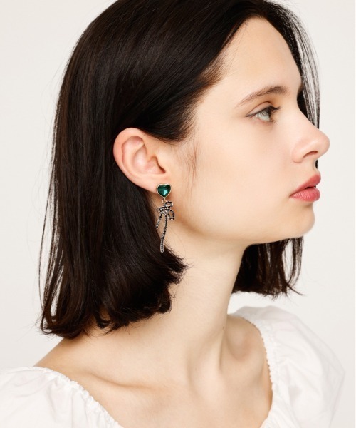 SLY ピアス RHINESTONE HEART P/EARRING ラインストーン ハート