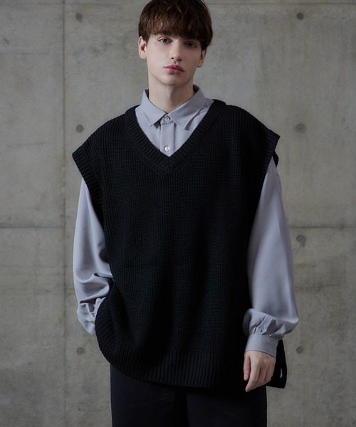 「cussil」 ノースリーブニット X-LARGE ブラック メンズ