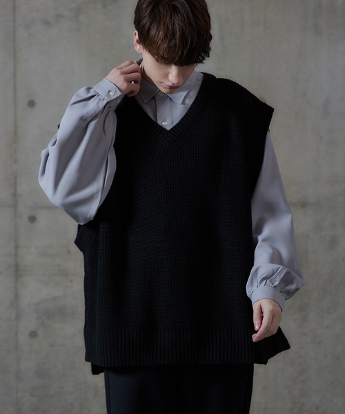 「cussil」 ノースリーブニット X-LARGE ブラック メンズ