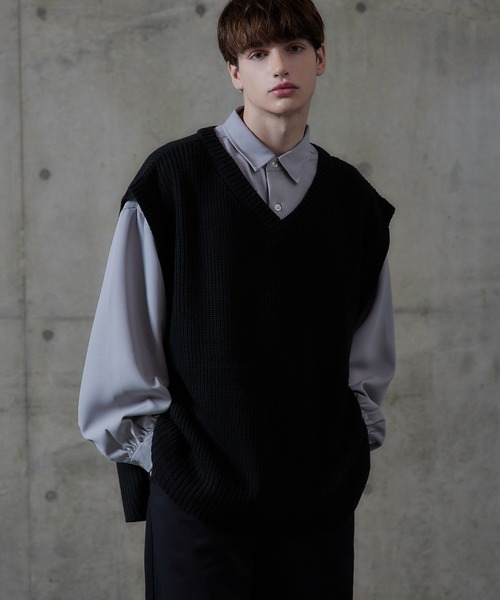 「cussil」 ノースリーブニット X-LARGE ブラック メンズ
