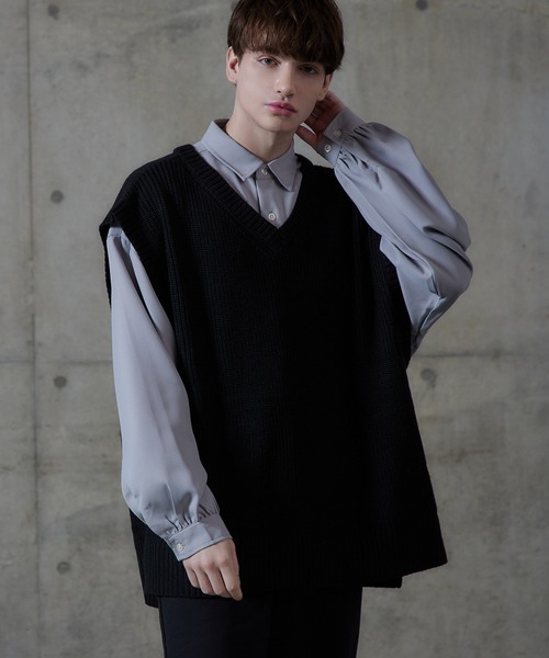 「cussil」 ノースリーブニット X-LARGE ブラック メンズ