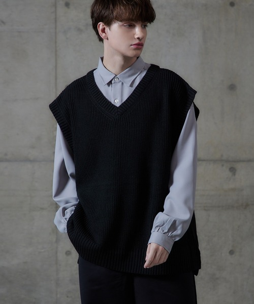「cussil」 ノースリーブニット X-LARGE ブラック メンズ