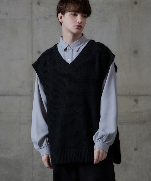 「cussil」 ノースリーブニット X-LARGE ブラック メンズ