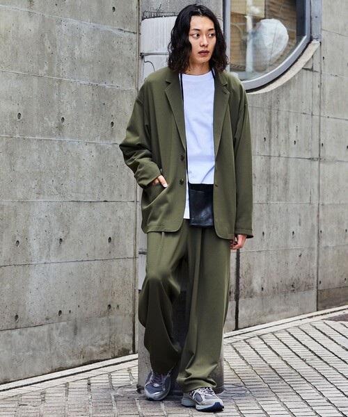 セットアップ　ジャケット＆イージーパンツ セール】【WEB限定 WARDROBE SMART】ニットフランネル リラックス