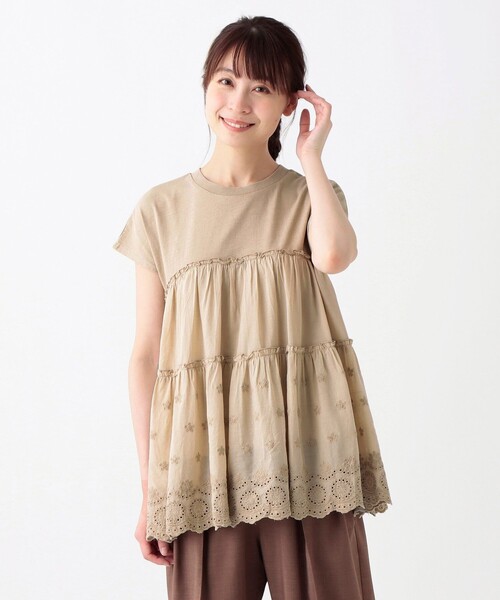 tシャツ ピグメントティアードプルオーバー レディース