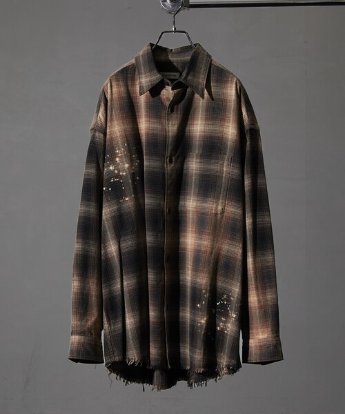 Relax Fit リラックスフィット ブリーチ加工 オンブレチェックネルシャツ 限定展開 Relax Fit リラックスフィット ブリーチ加工 オンブレ