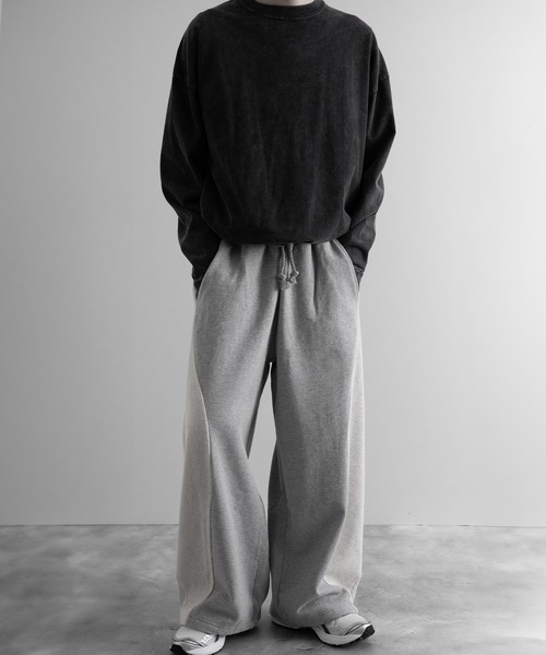RUUBON ワイドパンツ パンツ 「RUUBON」heavy weight panelled sweat