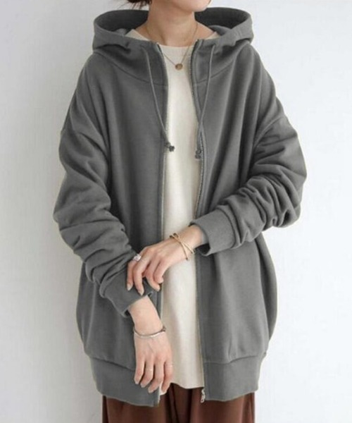 cammie パーカー ハイネックロング丈パーカー レディース : ZOZOTOWN