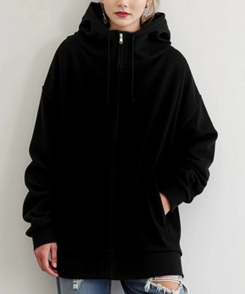 cammie パーカー ハイネックロング丈パーカー レディース : ZOZOTOWN