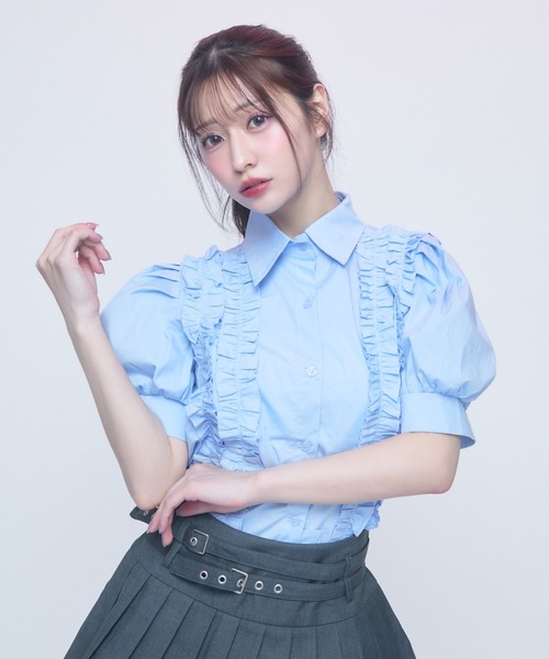 「TITTY&CO.」 半袖ブラウス FREE ホワイト レディース_画像5