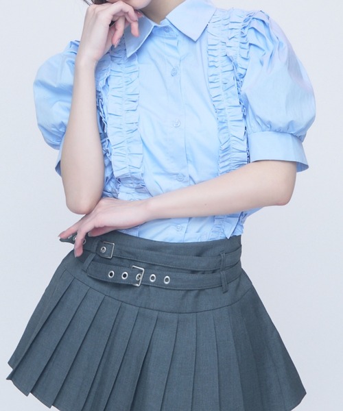 「TITTY&CO.」 半袖ブラウス FREE ホワイト レディース_画像8