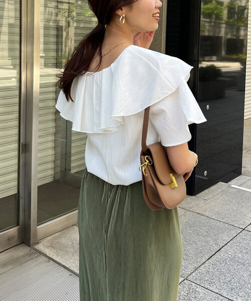 「Chez toi」 半袖ブラウス FREE サックスブルー レディース_画像4