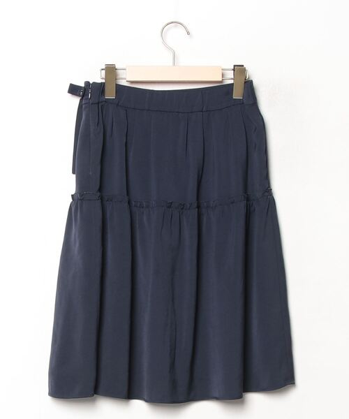 「TO BE CHIC」 フレアスカート 40 ネイビー レディース_画像2