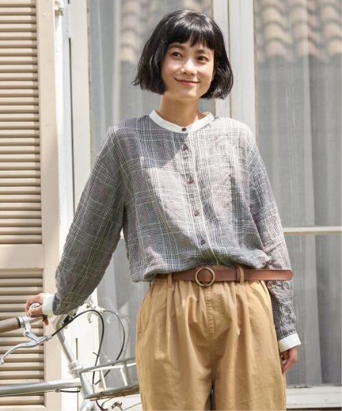 LBC（エルビーシー） ブラウス シャツ クレリックパイピングシャツ