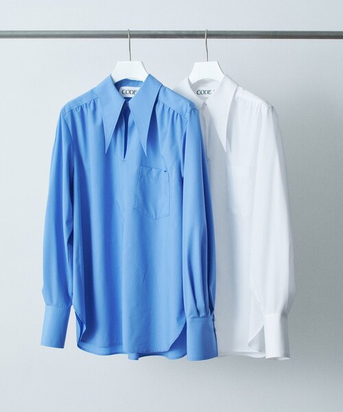 CODE A ブラウス シャツ point neck shirt レディース : ZOZOTOWN
