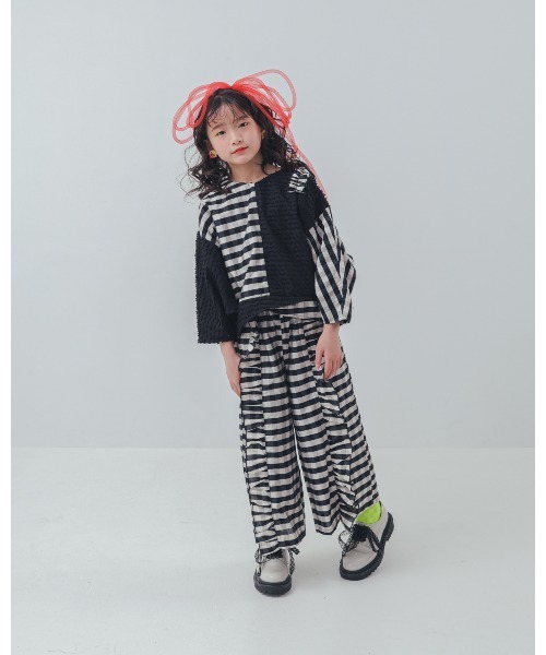 ブラウス シャツ ブロックチェックフリンジドルマンブラウス キッズ 子供服 女の子 | unica | 06