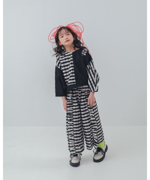ブラウス シャツ ブロックチェックフリンジドルマンブラウス キッズ 子供服 女の子 | unica | 07