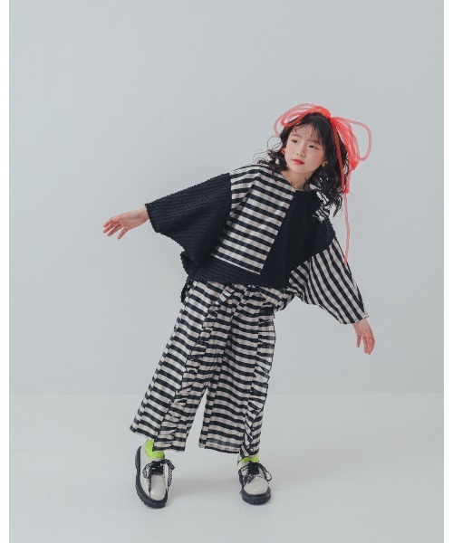 ブラウス シャツ ブロックチェックフリンジドルマンブラウス キッズ 子供服 女の子 | unica | 08