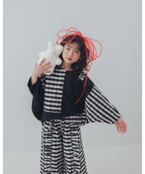 ブラウス シャツ ブロックチェックフリンジドルマンブラウス キッズ 子供服 女の子 | unica | 11
