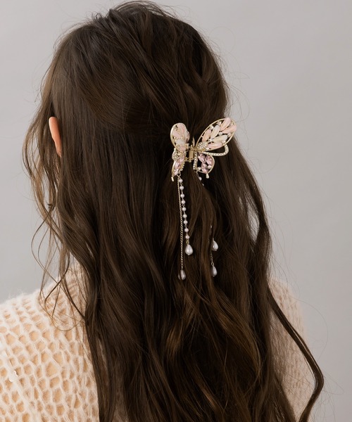LA MUe ヘアクリップ 「LA MUe」ビジュー バタフライ バンスクリップ