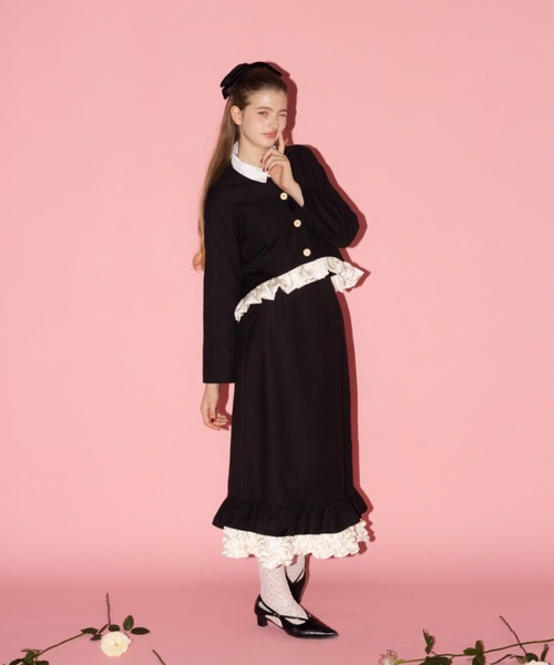スカート blooming frill long skirt / フリルデザインスカート