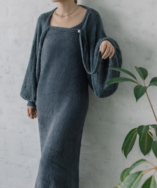 ワンピース シャギーニットワンピース＋カーディガンセット : ZOZOTOWN