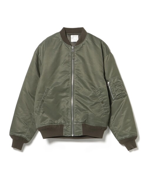 未使用　BEAMS MA-1 Lサイズ　OLIVE 中古・古着通販】BEAMS (ビームス) MA-1ジャケット オリーブ