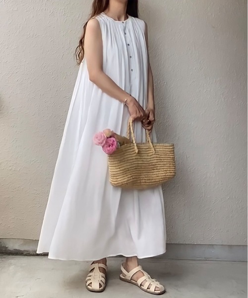 「FILLOU」 ノースリーブワンピース MEDIUM ホワイト レディース_画像7