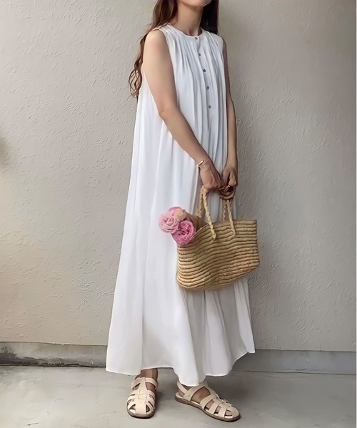 「FILLOU」 ノースリーブワンピース MEDIUM ホワイト レディース_画像8